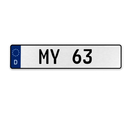 MY 63  - White Aluminum Street Sign Mancave Euro Plate Name Door Sign Wall Art