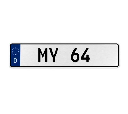 MY 64  - White Aluminum Street Sign Mancave Euro Plate Name Door Sign Wall Art