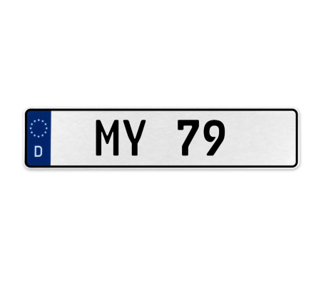 MY 79  - White Aluminum Street Sign Mancave Euro Plate Name Door Sign Wall Art
