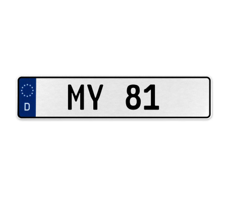 MY 81  - White Aluminum Street Sign Mancave Euro Plate Name Door Sign Wall Art