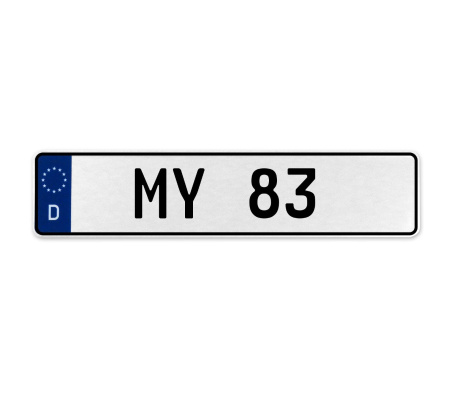 MY 83  - White Aluminum Street Sign Mancave Euro Plate Name Door Sign Wall Art