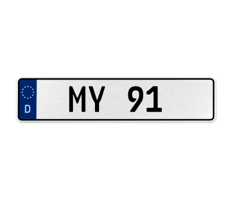 MY 91  - White Aluminum Street Sign Mancave Euro Plate Name Door Sign Wall Art