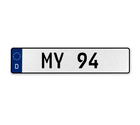 MY 94  - White Aluminum Street Sign Mancave Euro Plate Name Door Sign Wall Art
