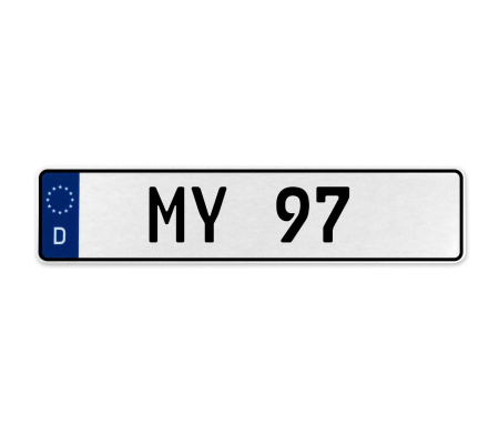 MY 97  - White Aluminum Street Sign Mancave Euro Plate Name Door Sign Wall Art