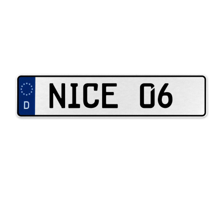 NICE 06  - White Aluminum Street Sign Mancave Euro Plate Name Door Sign Wall