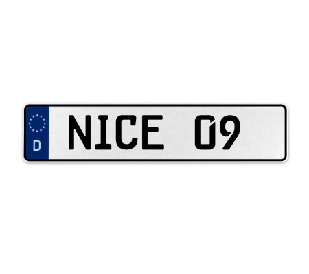 NICE 09  - White Aluminum Street Sign Mancave Euro Plate Name Door Sign Wall