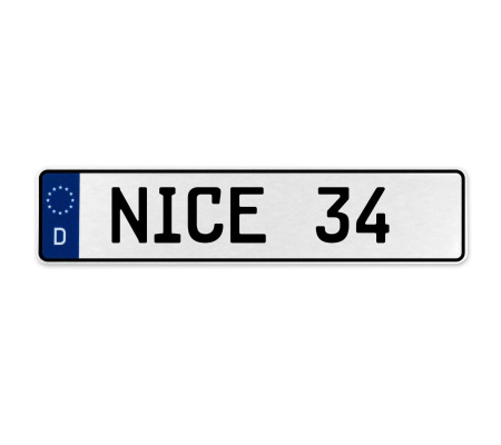 NICE 34  - White Aluminum Street Sign Mancave Euro Plate Name Door Sign Wall