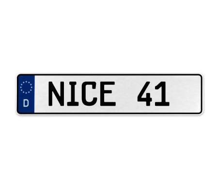NICE 41  - White Aluminum Street Sign Mancave Euro Plate Name Door Sign Wall