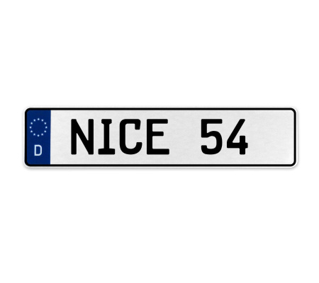 NICE 54  - White Aluminum Street Sign Mancave Euro Plate Name Door Sign Wall