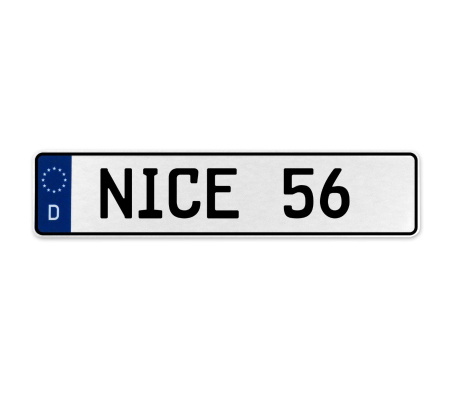 NICE 56  - White Aluminum Street Sign Mancave Euro Plate Name Door Sign Wall