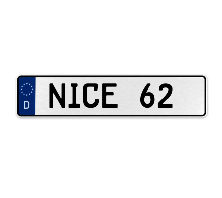 NICE 62  - White Aluminum Street Sign Mancave Euro Plate Name Door Sign Wall