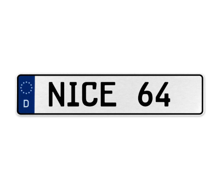 NICE 64  - White Aluminum Street Sign Mancave Euro Plate Name Door Sign Wall