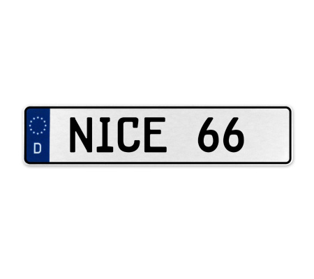 NICE 66  - White Aluminum Street Sign Mancave Euro Plate Name Door Sign Wall