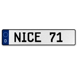 NICE 71  - White Aluminum Street Sign Mancave Euro Plate Name Door Sign Wall